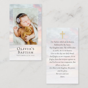 Baptism Sunruse Photo Keepsake Prayer Card