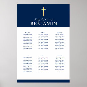 BAPTISM TABLE PLAN 6 tables modern navy Poster