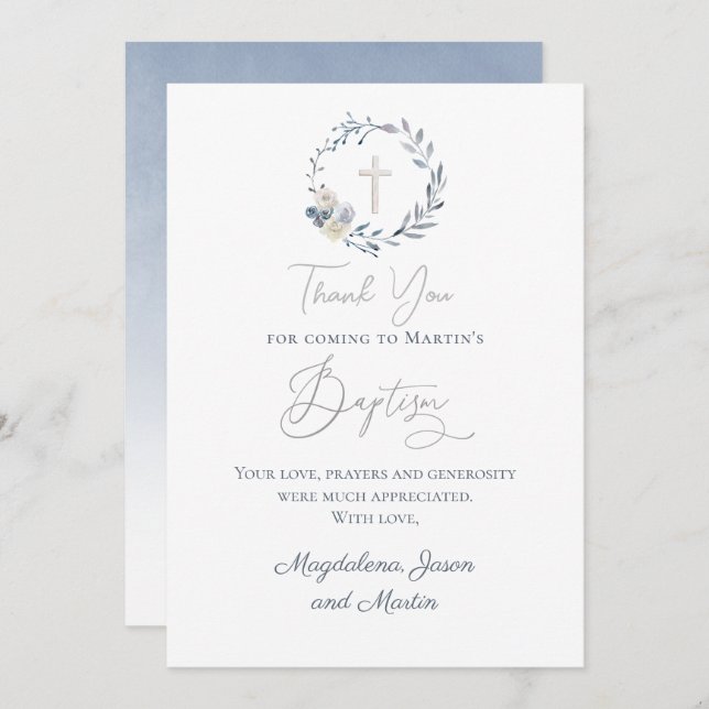 Baptism thank you Card (Front/Back)