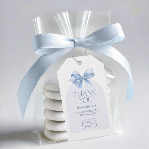 Baptism Thank You Favour Tag – Blue Bow Design