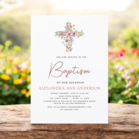 Baptism Wildflower Dusty Pink Rose Greenery