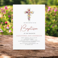 Baptism Wildflower Dusty Pink Rose Greenery