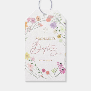 Baptism wildflowers gift tags