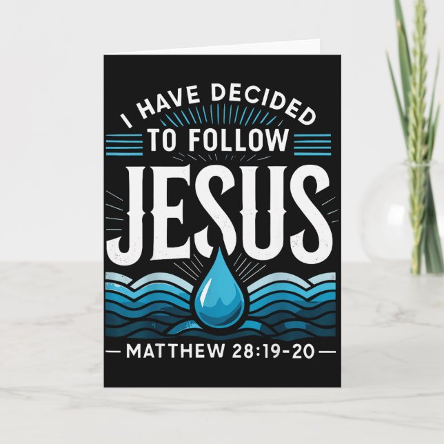 Baptized I Have Decided To Follow Jesus Baptism  Card (Front)