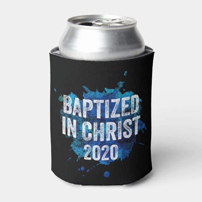 Baptized in Christ 2020 Baptism Church Christian C Can Cooler (Can Front)