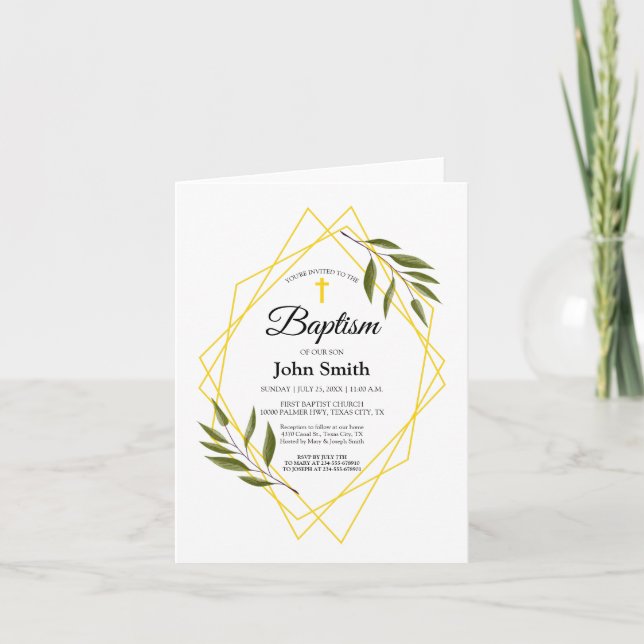 Baptizo Plegada Invitation (Front)