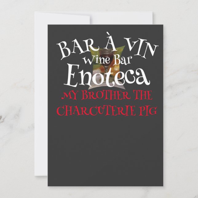 Bar à Vin Wine Bar Enoteca  Invitation (Front)