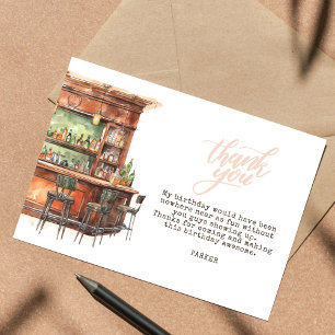 Bar Adult Birthday Any Age Thank You Card
