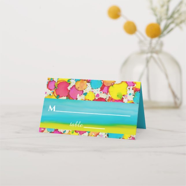 Bar an Bat Mitzvah Colourful Place Cards (Front)