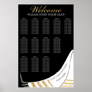 Bar an Bat Mitzvah Gold Black Tallit Seating Chart
