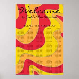 Bar and Bat Mitzvah Silvery Waves Seating Chart