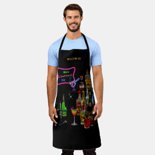 Bar Apron with your Name(s) on the Neon Sign