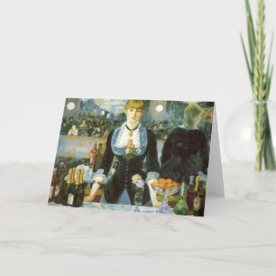 Bar at the Folies Bergere by Manet, Vintage Art Card