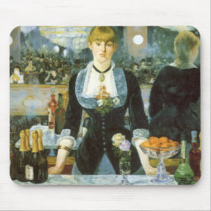Bar at the Folies Bergere by Manet, Vintage Art Mouse Pad