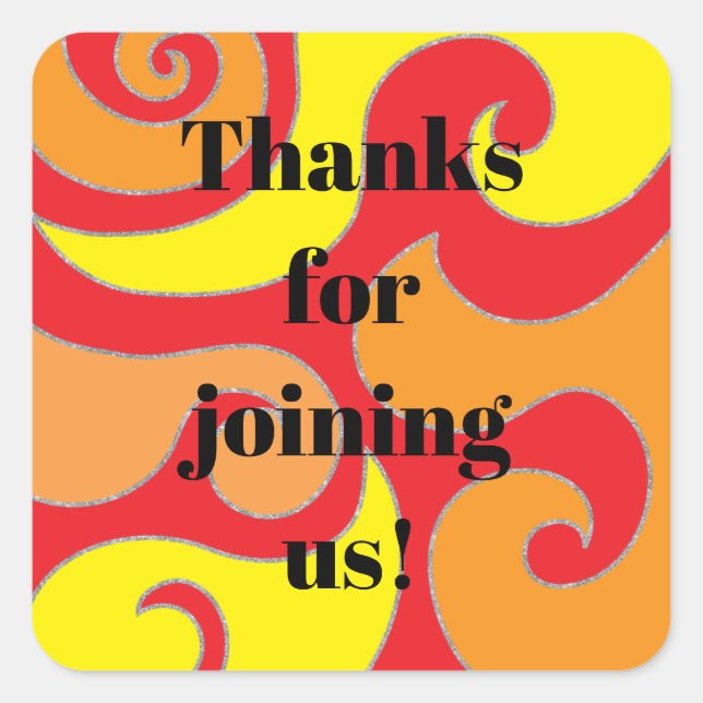 Bar Bat Mitzvah 60's Style Stickers Square (Front)