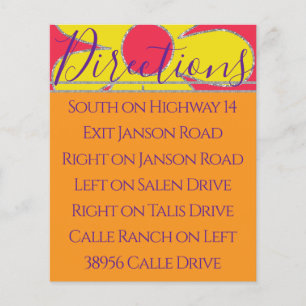 Bar Bat Mitzvah Enclosure/Direction Card Flowers 2