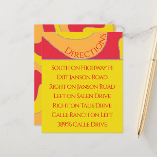 Bar Bat Mitzvah Enclosure/Direction Card Wavy Line