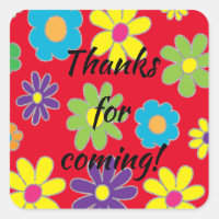 Bar Bat Mitzvah Flowered Square Sticker