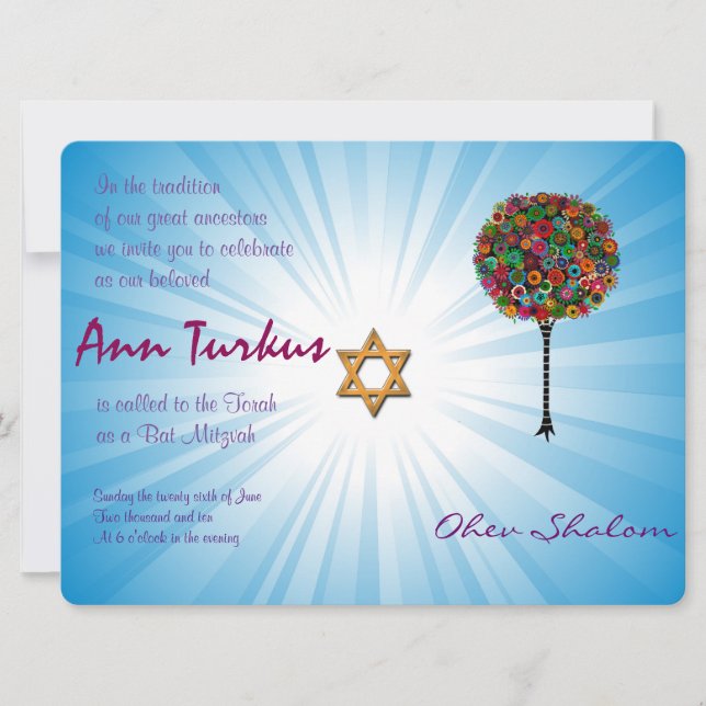 Bar Bat Mitzvah Invitation (Front)