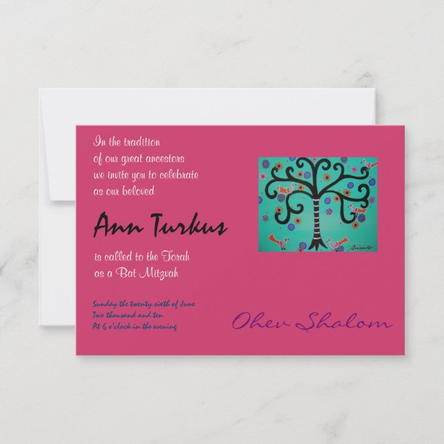 Bar Bat Mitzvah Invitation (Front)