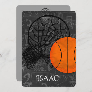 Bar Bat Mitzvah Invitation Basketball Theme