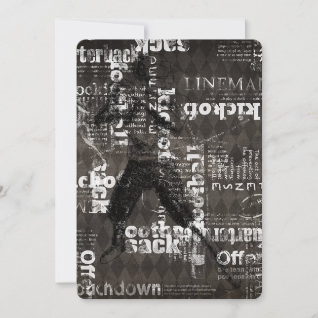 Bar Bat Mitzvah Invitation Football Theme (Front)