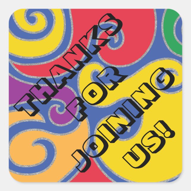 Bar Bat Mitzvah Silvery Swirls Square Sticker (Front)