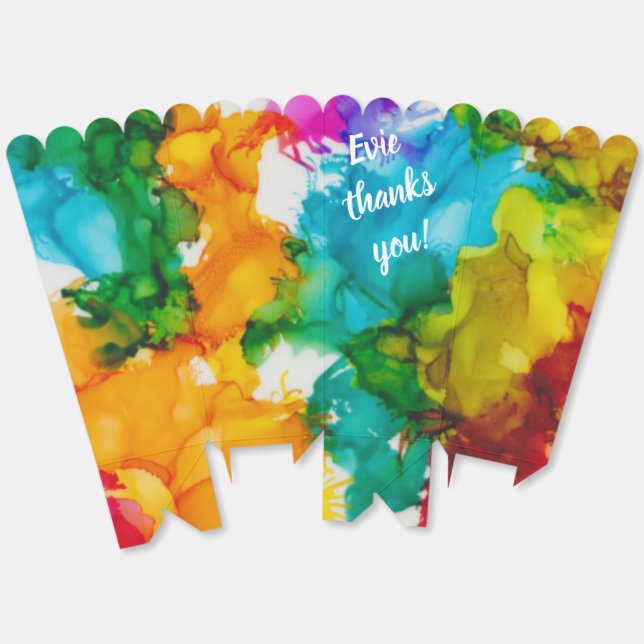 Bar Bat Mitzvah splash of Colour Favour Box (Unfolded)