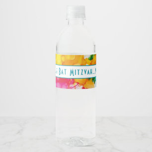 Bar Bat Mitzvah Splash of Colour Water Bottle Labe Label