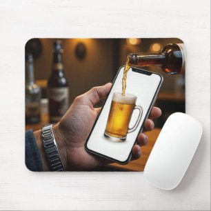 Bar Beer Bottle Pouring Beer Mouse Pad