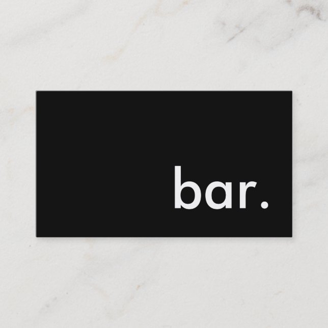 bar. business card (Front)