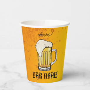 Bar Business vintage beer logo shop Paper Cups
