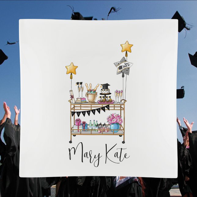 Bar Cart Graduation Class of Casual Script Custom Napkin (Creator Uploaded)