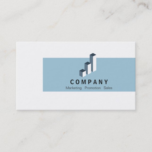 Bar Chart (baby blue) Business Card (Front)