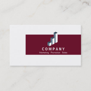 Bar Chart (Rosewood Red) Business Card