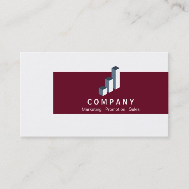 Bar Chart (Rosewood Red) Business Card (Front)