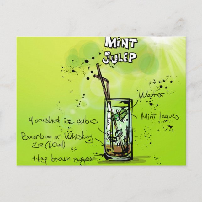 Bar Cocktail Recipe Postcard (Front)