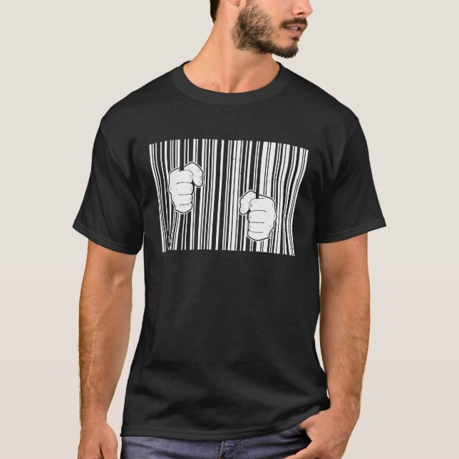 Bar Code Consumption Prisoner T-Shirt (Front)