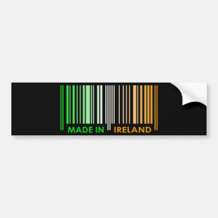 Bar Code Flag Colours IRELAND Dark Design Bumper Sticker