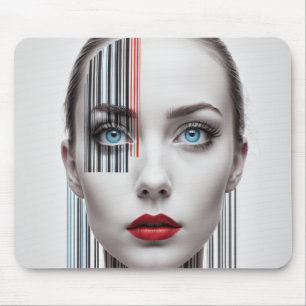 Bar Code Generation Woman Art Mouse Pad