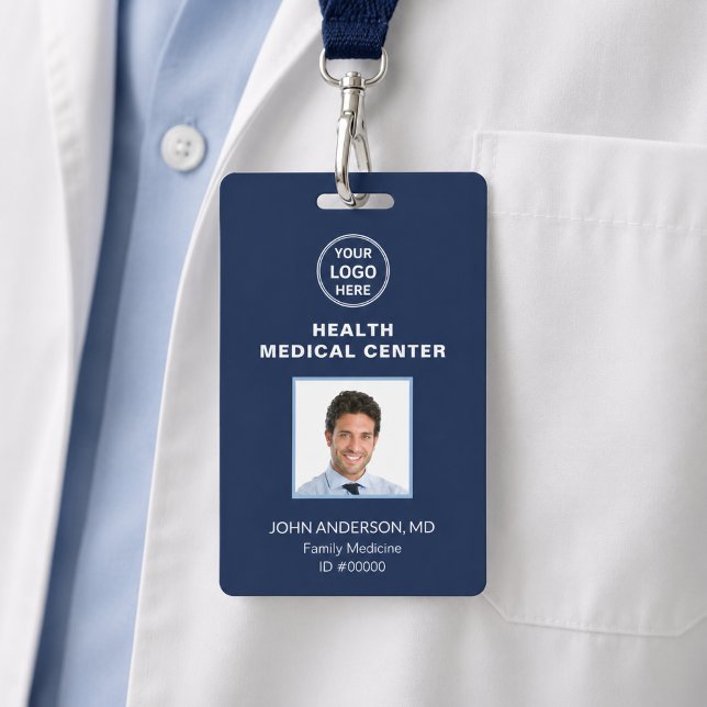 Bar Code ID Medical Clinic Doctor Navy Blue Badge (Bar Code ID Medical Clinic Doctor Navy Blue Badge)