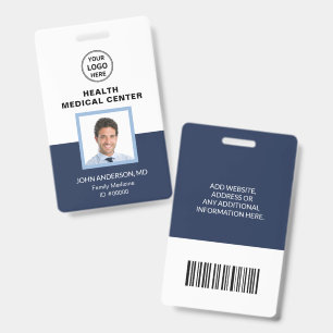 Bar Code ID Medical Healthcare Clinic Doctor Badge