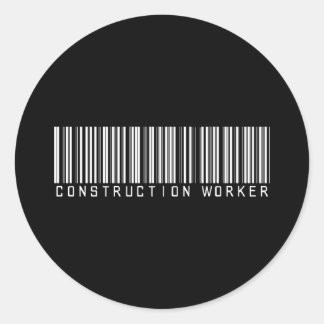 BAR CONSTRUCTION WRKR DARK CLASSIC ROUND STICKER