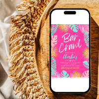Bar Crawl Birthday Invitation