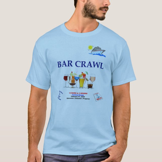 Bar Crawl Cruise Tshirt- Customize - Men & Women T-Shirt (Front)