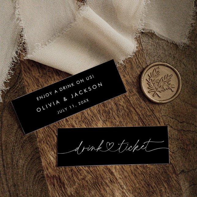 Bar Drink Ticket Wedding Beverage Token Card O100 (Creator Uploaded)