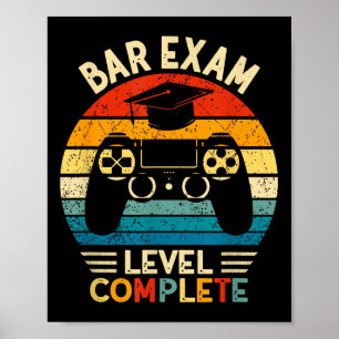 Bar Exam Level Complete Funny Lawyer Law School Gr Poster