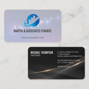 Bar Graph Gradient Financial Chart Stocks Business Card