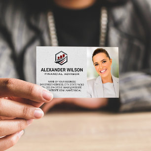 Bar Graph Logo   Financial Advisor Business Card