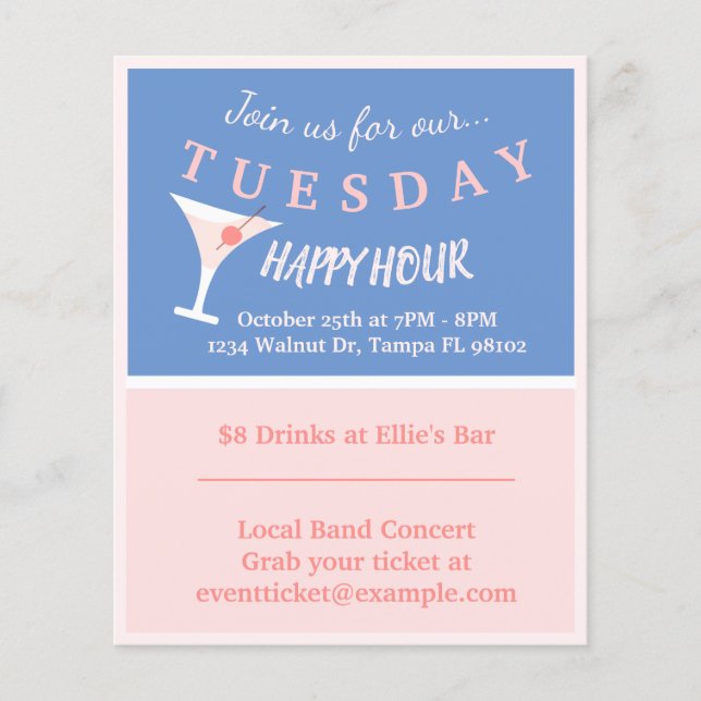 Bar Happy Hour Flyer (Front)